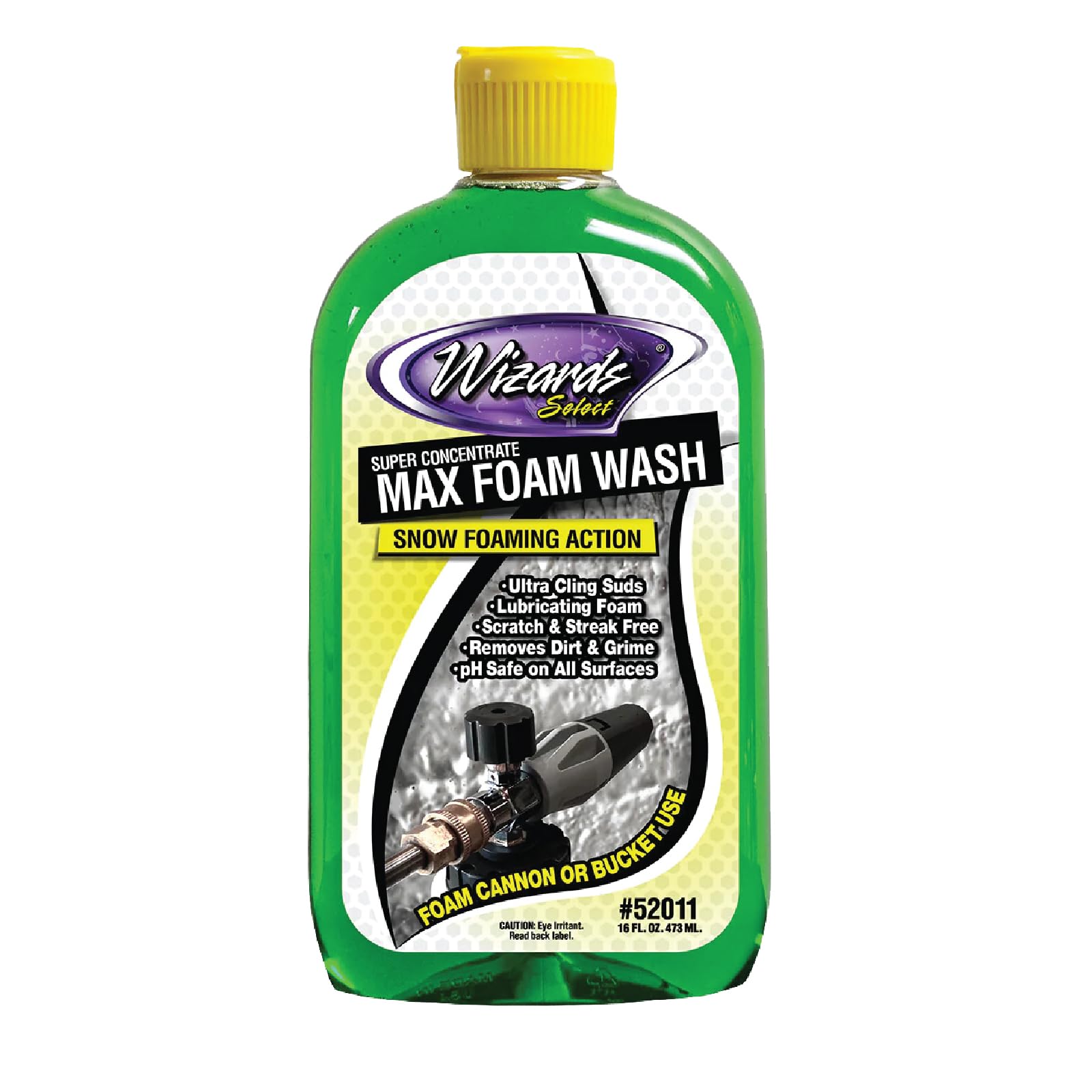 Wizards Select - Super Concentrate Max Snow Foam Car Wash Soap - Ultra Cling Suds Car Wash Shampoo With Thick Foam - Soap For Car Washing and Detailing - 16 oz