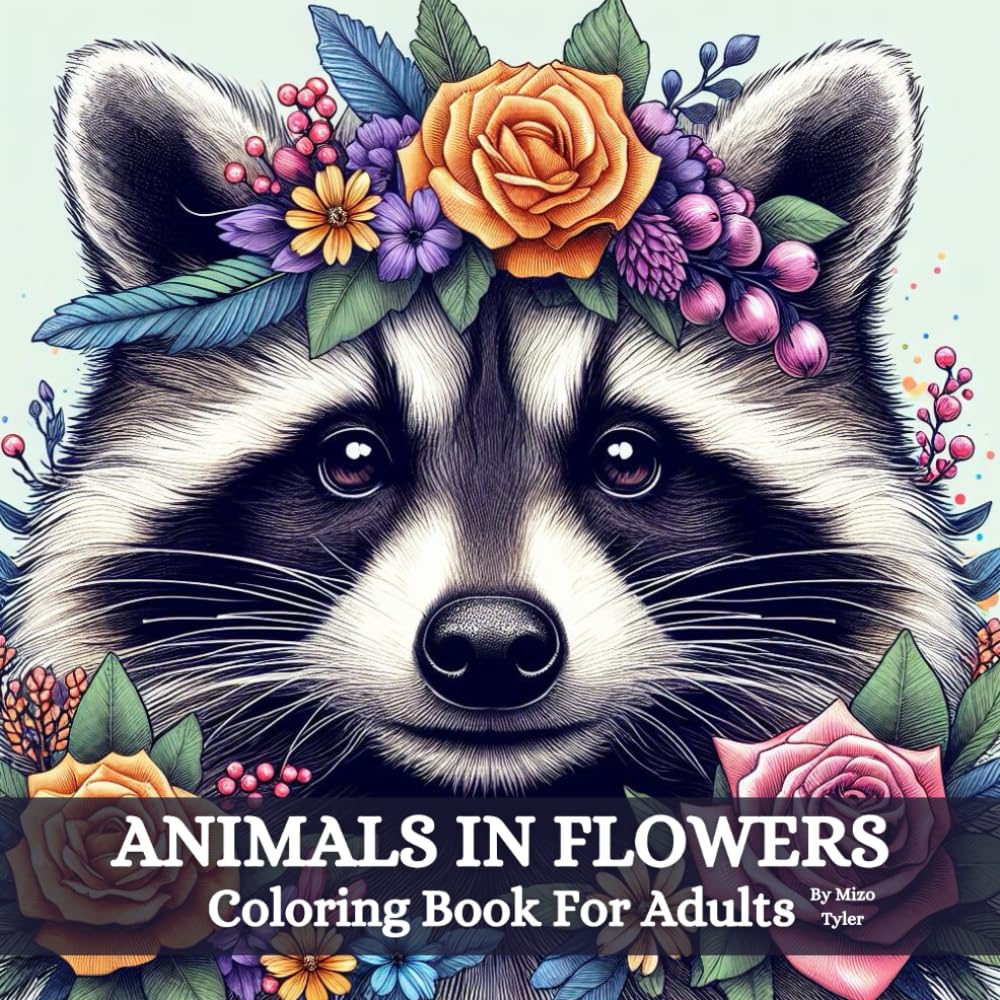 Animals in Flowers: Beautiful Animals Adorned with Blooming Flowers for Stress And Anxiety Relief