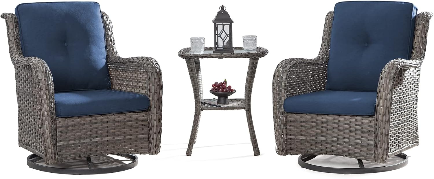 Joyside Outdoor 360 Degree Swivel Rocker Patio Chairs Sets