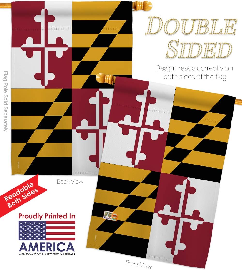 States Maryland Garden House Flags Set Regional USA American Territories Republic Country Particular Area Small Decorative Gift Yard Banner Double-Sided Made In 28 X 40