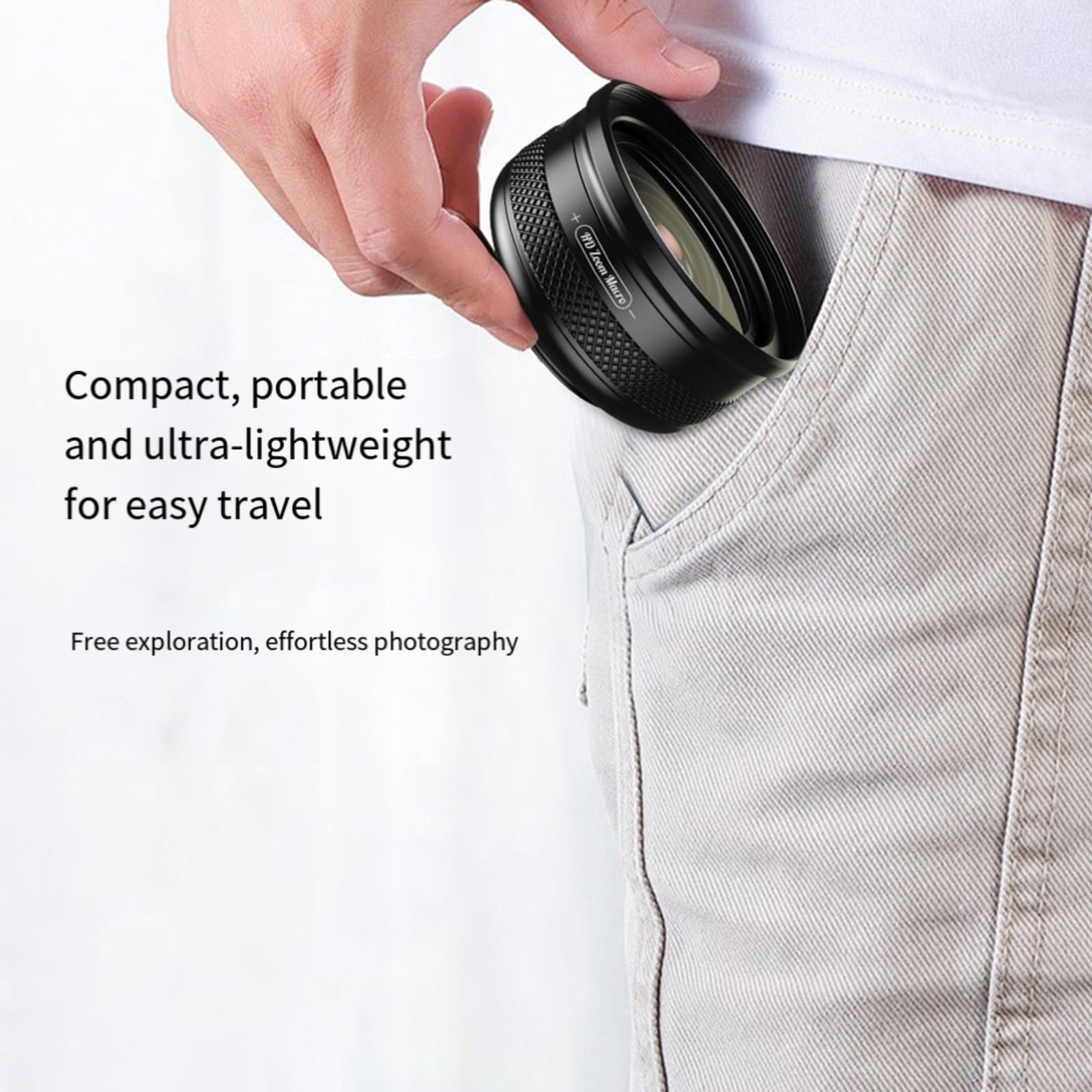 Teleobiettivo per smartphone, obiettivo macro DSLR con grande apertura F1.05, distanza di messa a fuoco 15-45 mm, ingrandimento 10-20x, oltre il 99% degli smartphone, lega di alluminio, rivestimento
