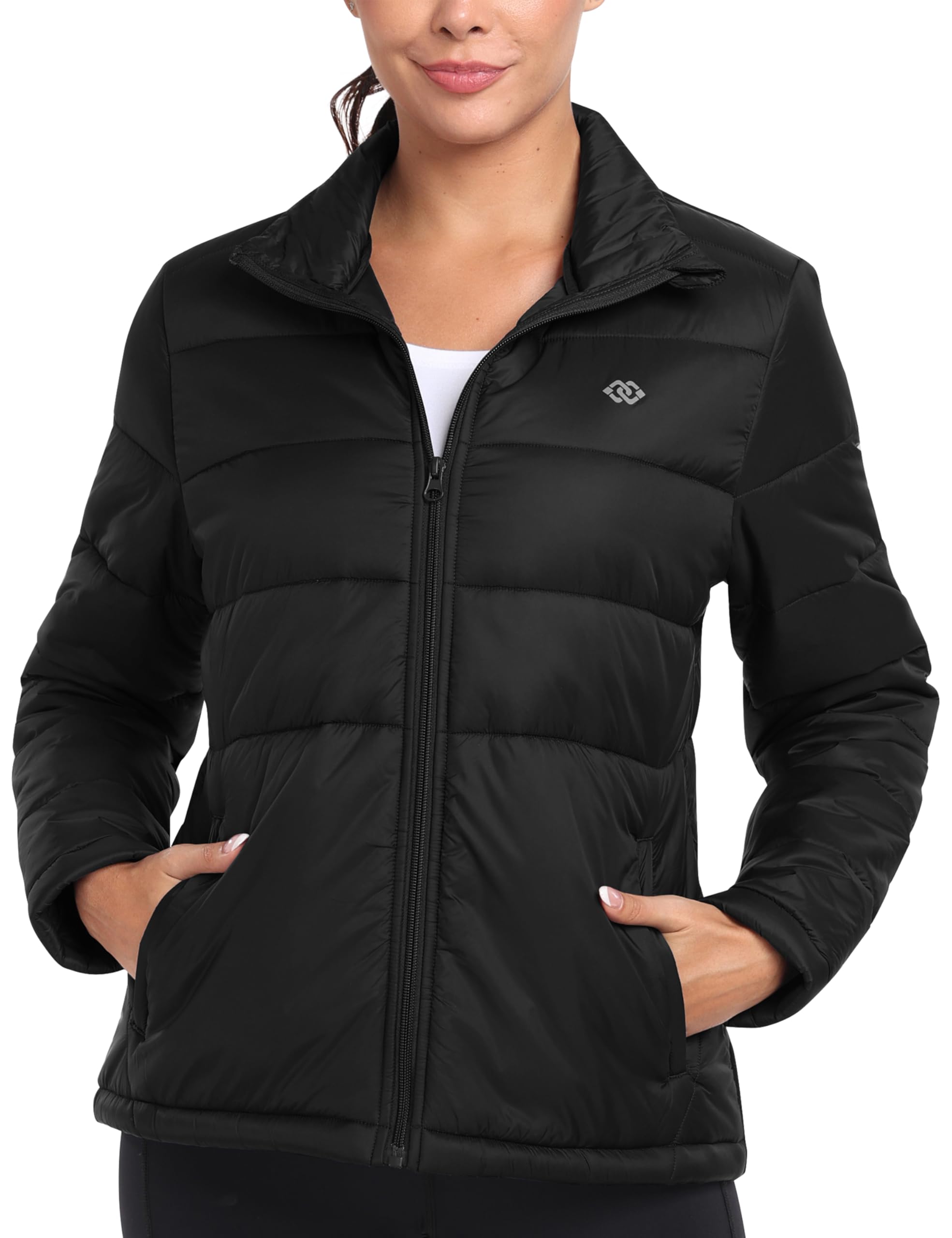 MoFiz Damen Steppjacke Leichte Puffer Jacke Übergangsjacke Warme Winterjacke Gefüttert Pufferjacke mit Taschen für Outdoor Wandern Reisen