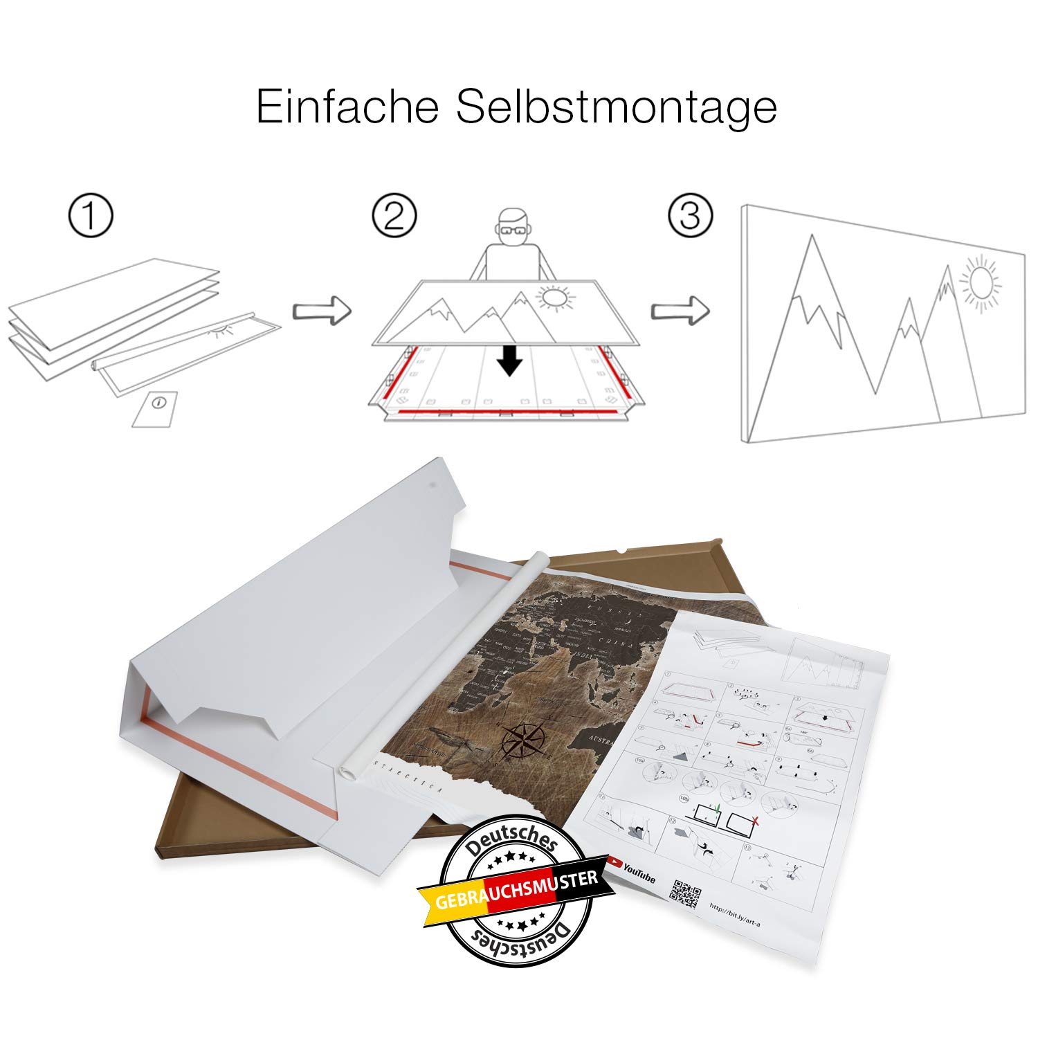 murando - Leinwandbild DIY Wohnung, Schlafzimmer, Wohnzimmer, Kunstdruck | Hochwertige Leinwand, sofort aufhängbar, ideal fürs Wohn- oder Schlafzimmer, wasserfest und lichtecht, langlebig, stilvoll