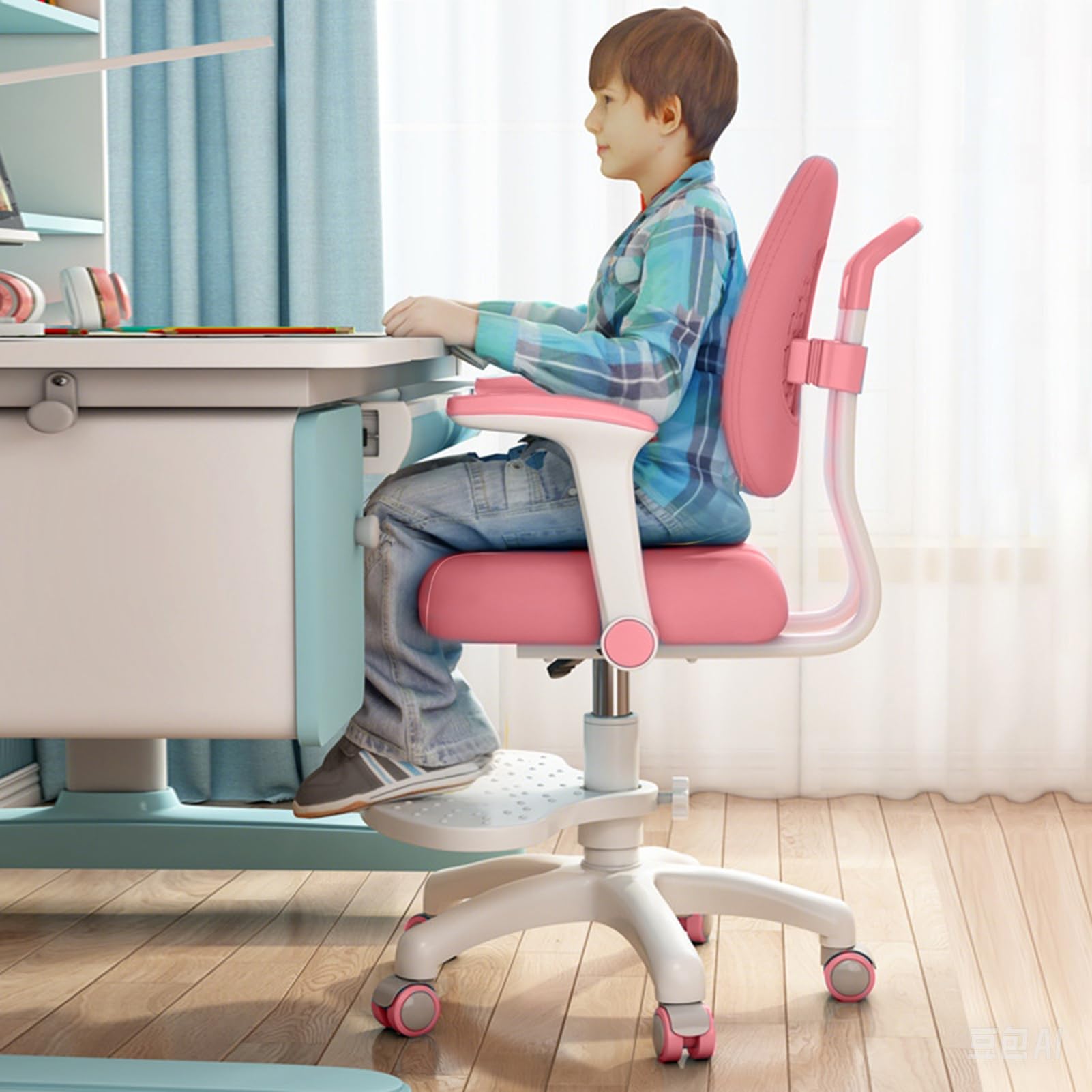 Upgraded Kids Desk Chair with 360 Degree Wheels Adjustable Height Kids Computer Chair Cute Kids Study Chair for Home School