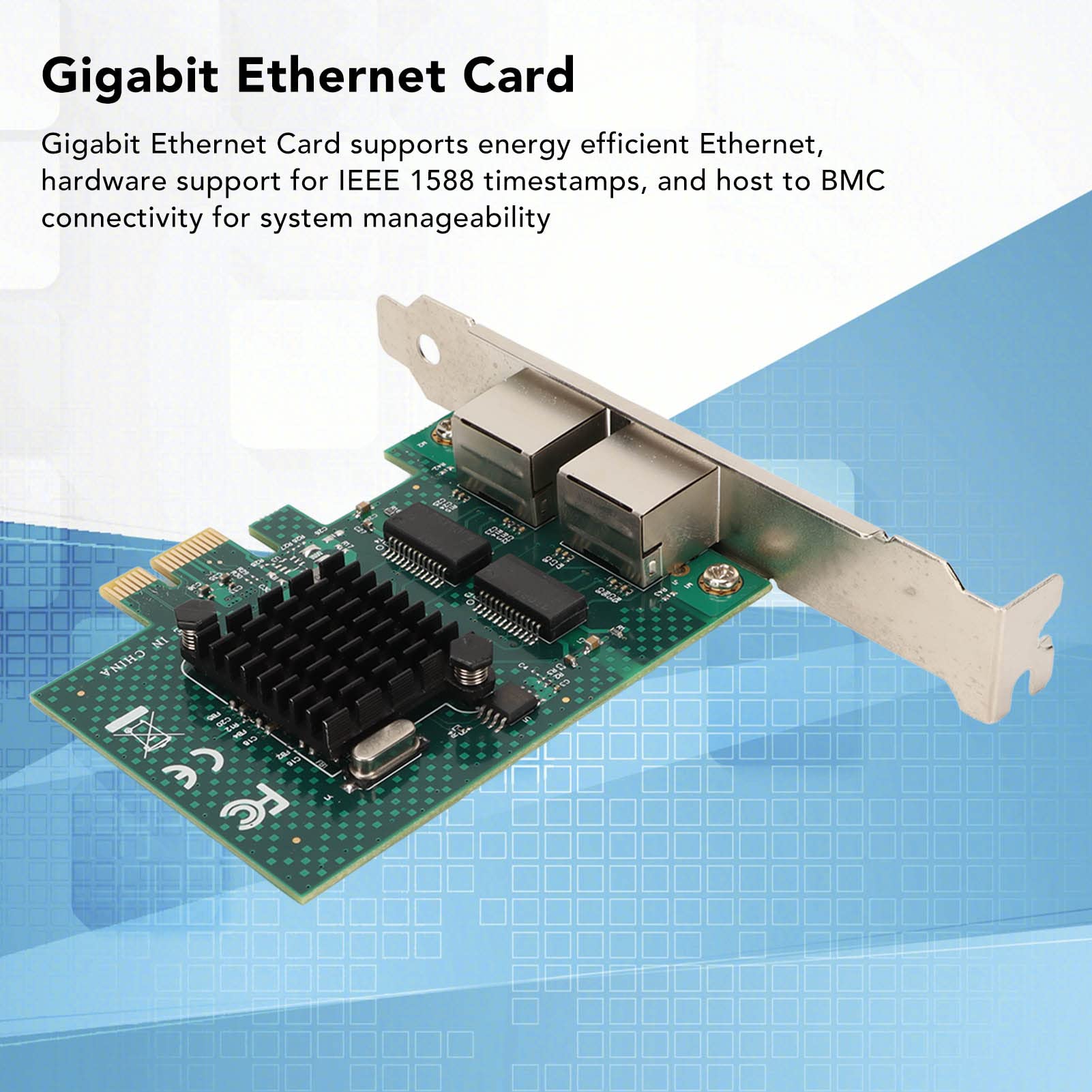 Zunate Scheda Ethernet PCIE X1, Adattatore per Scheda di Rete Ethernet con velocità di Trasmissione 10/100/1000 Mbps Porta RJ45 Gigabit Dual NIC per Operativo Server