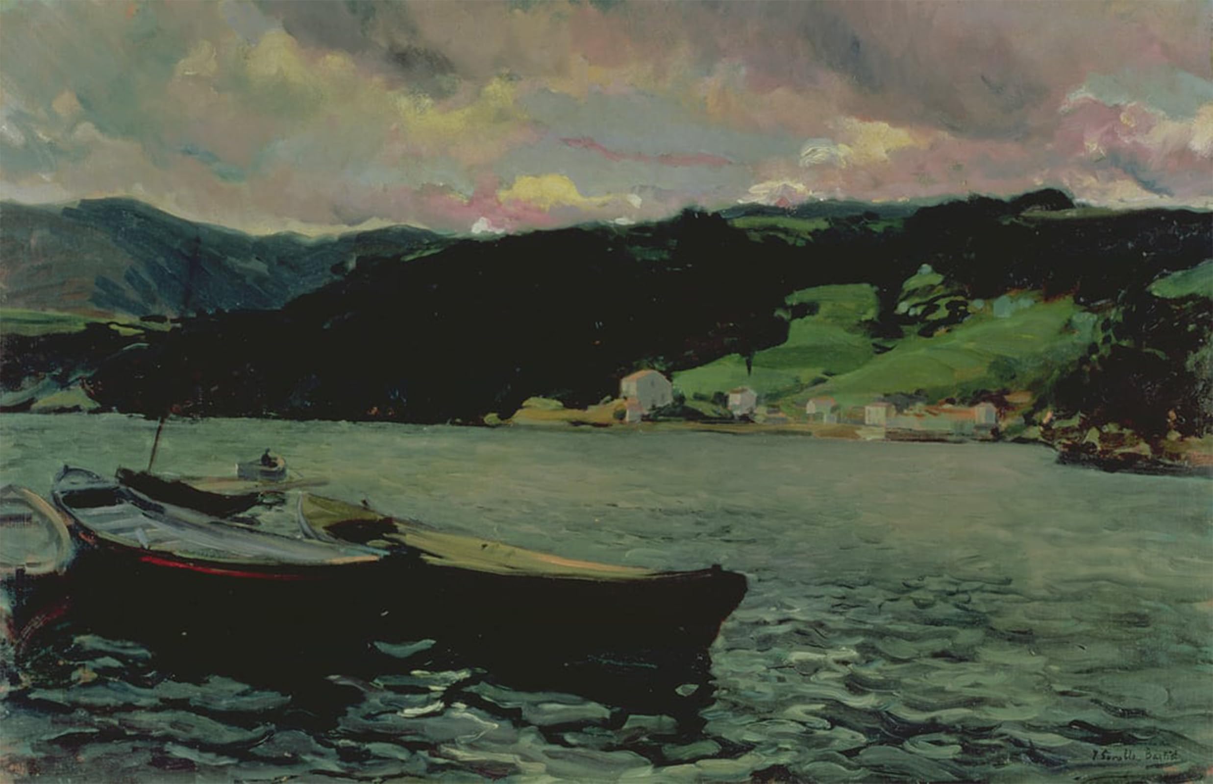 ARTXLXXBN Famous Painting Art Wall Decor Abstract Art Picture Estuary of the Nalon Asturias by Joaquín Sorolla Animal Pictures for Home Decor 60x90cm