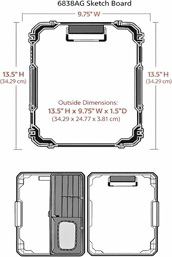 Miniatura 2 de ArtBin 6838AG - Tablero de dibujo, superficie de dibujo portátil con almacenamiento interno de arte y manualidades, color gris