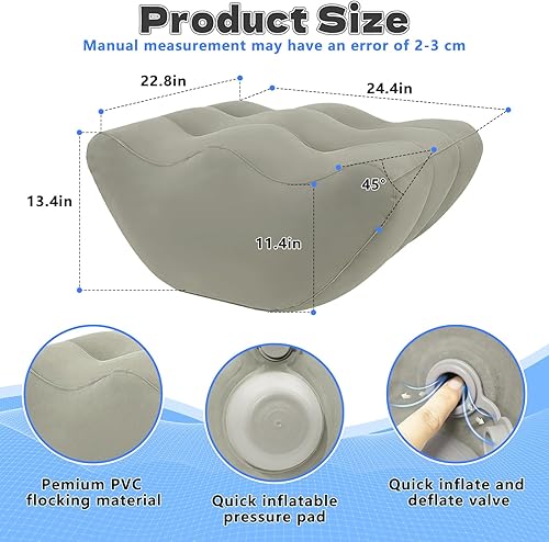 Miniatura 2 de Almohada inflable de elevación de piernas después de la cirugía, almohadas elevadoras de piernas de cuña para recuperación de lesiones, circulación