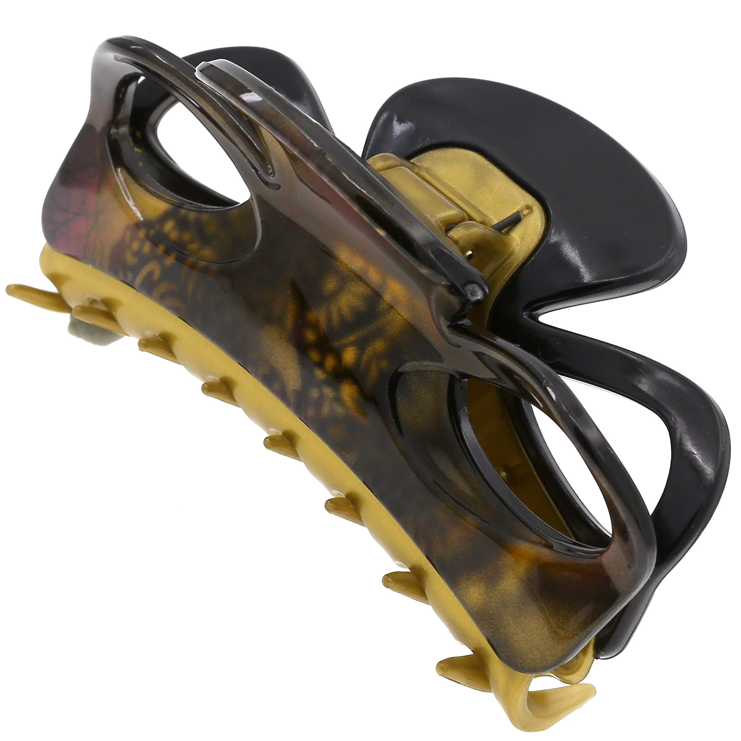 Camila Paris CP3238 French Hair Clip for Women, Black and Gold, Girls Hair Claw Clips Jaw Fashion Durable and Styling Hair Accessories for Women,