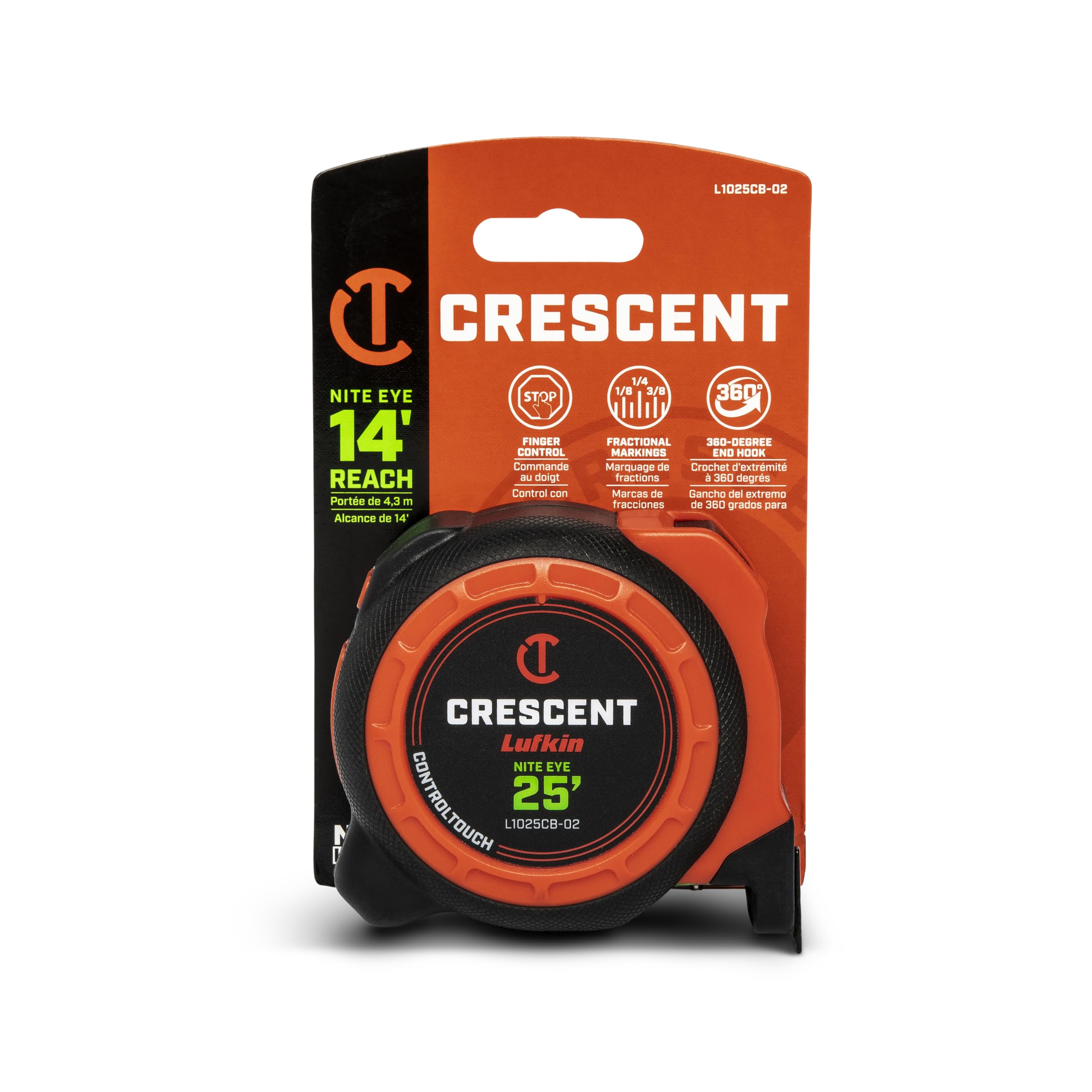 Crescent Lufkin L1025CB Command Series taśma miernicza, 4,5 x 6,5 m, czarna
