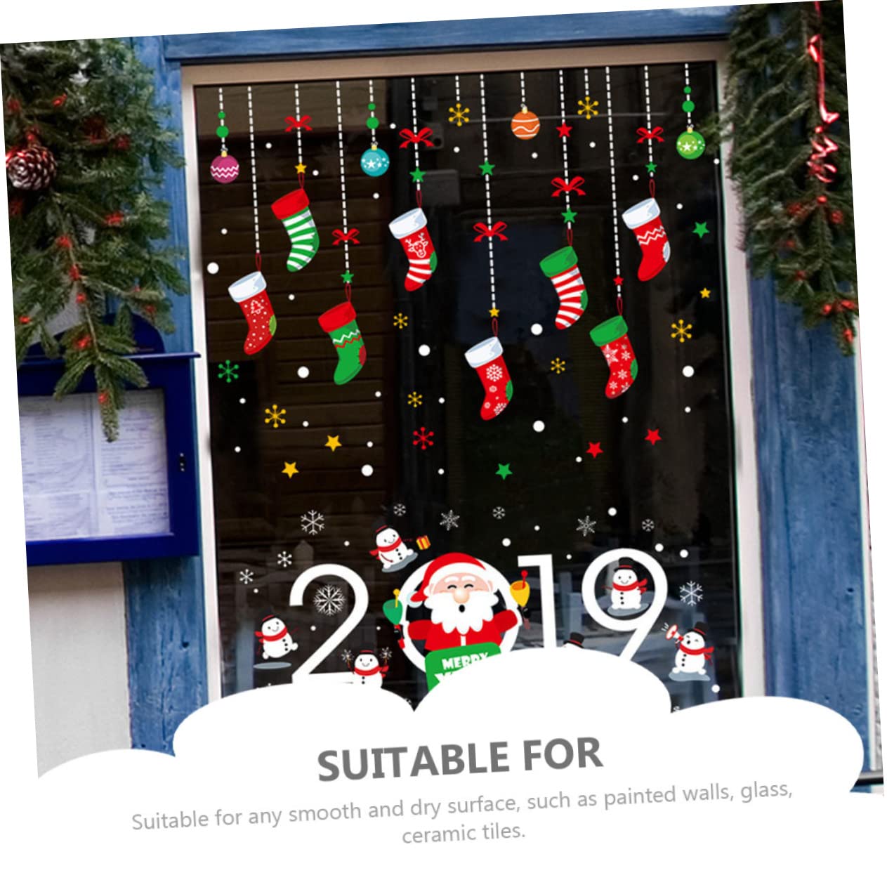 PRETYZOOM 5 Adesivi Natalizi Adorabili Facili Da Applicare Per Decorazioni Natalizie in Pvc