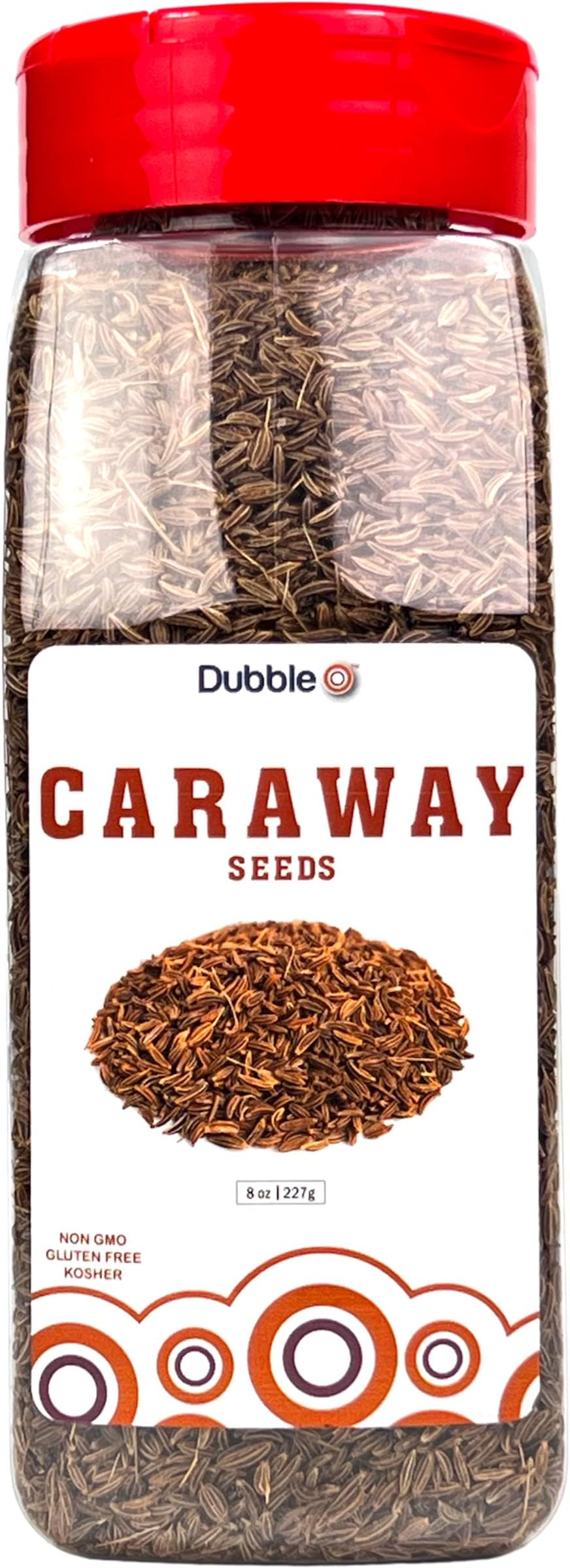 Caraway Seeds (Whole) 8 oz. Non GMO, Kosher, Halal, and Gluten Free Dubble O
