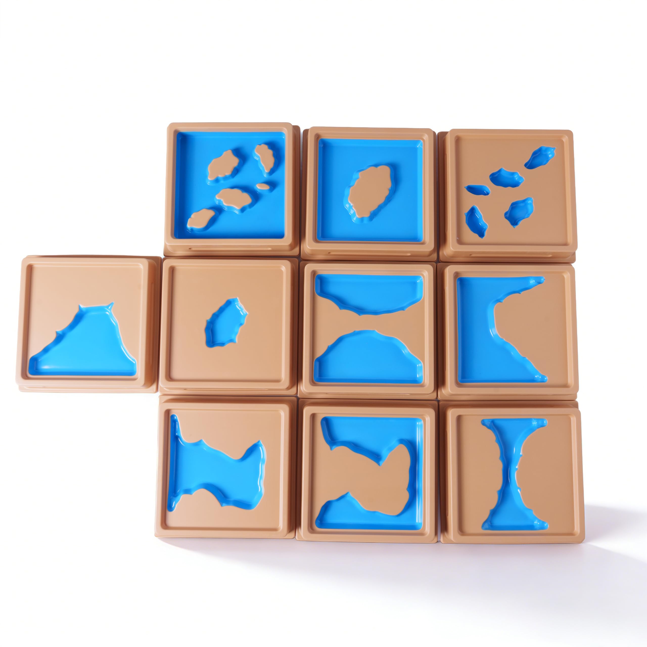 Montessori Geografia Materiali – Mappa del mondo, continenti paesi, giocattolo educativo in legno per l'asilo, la scuola elementare, la scuola domestica a partire dai 3 anni (set di vassoi Montessori