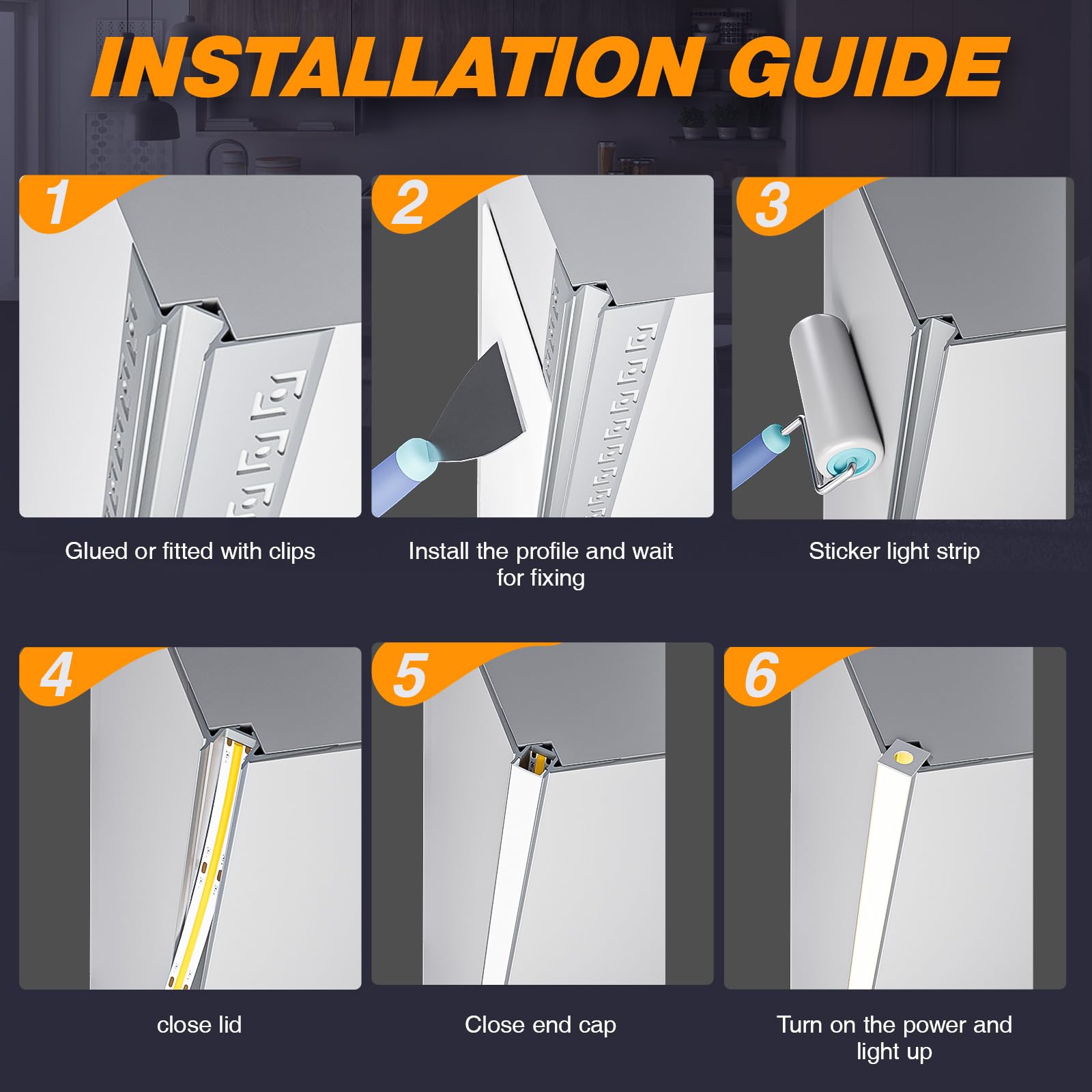 Profili Angolari Alluminio Per Strisce LED - 3x2 Metri Con Accessori - Schermatura Opaca, Max 10.5mm - Foto 10