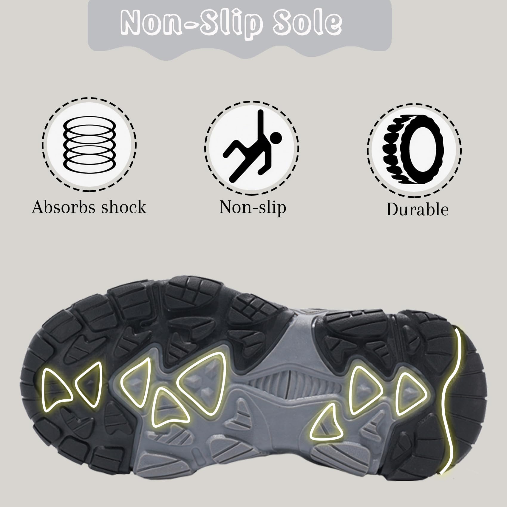 Botas de senderismo para niños, impermeables, para caminar, para exteriores, ligeras, para senderismo, camping, escalada, gris, 36 2/3 EU