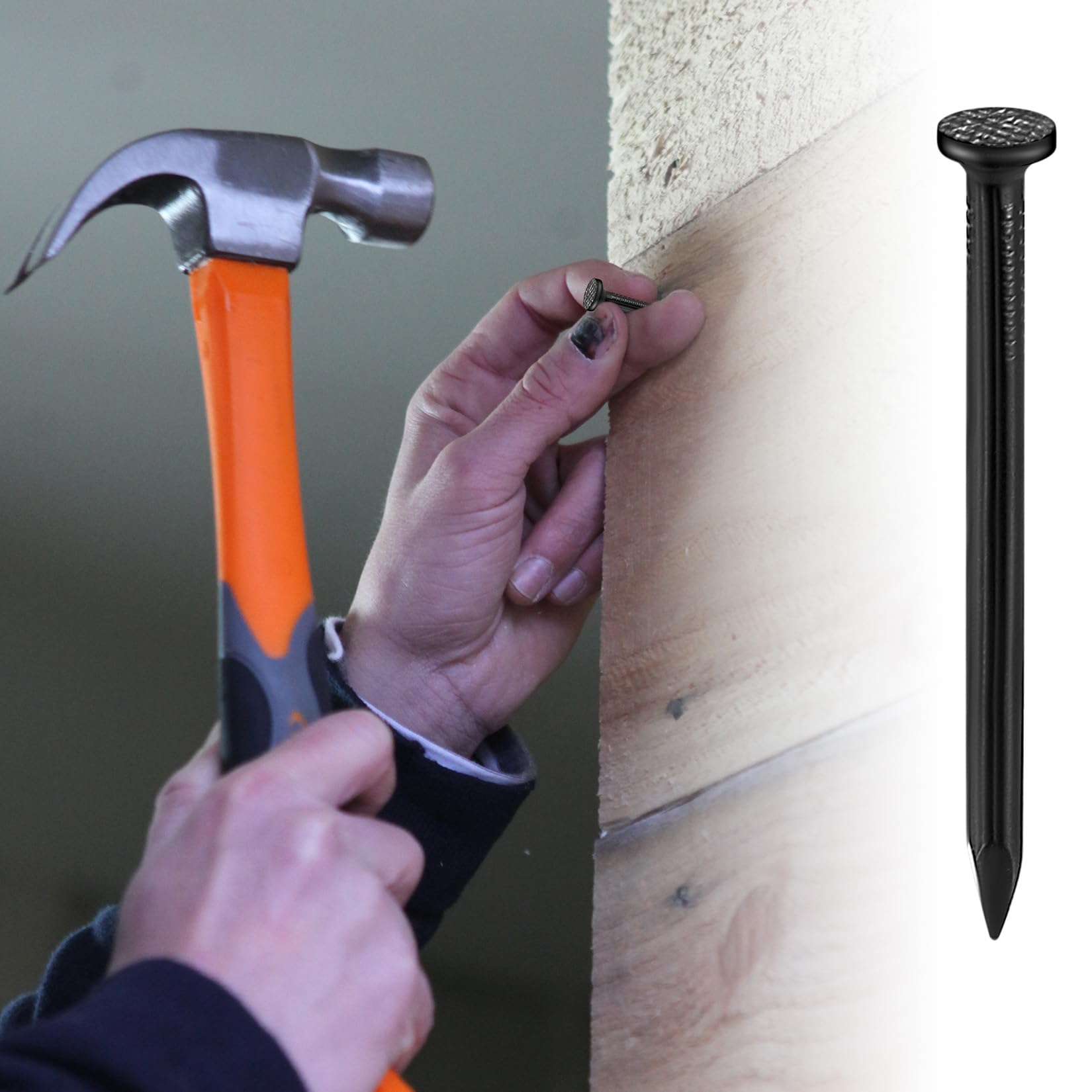 Chiodi per appendere quadri, in acciaio temprato, per cemento, mattoni, gesso e legno, prodotti in Europa (testa argento, 20 mm