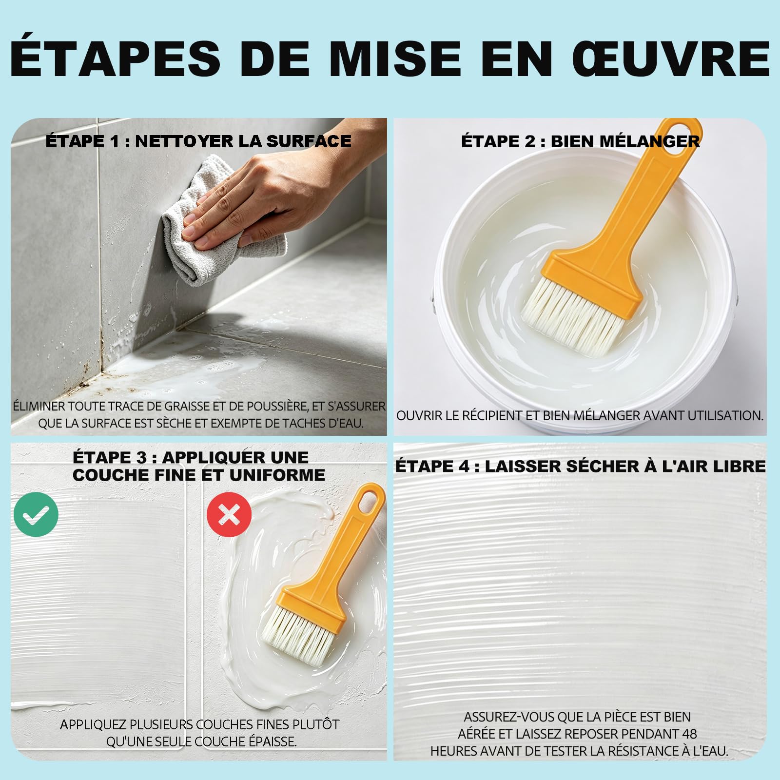 Liquide Étanchéité Transparent, Waterproof Coating, Produits d'étanchéité
