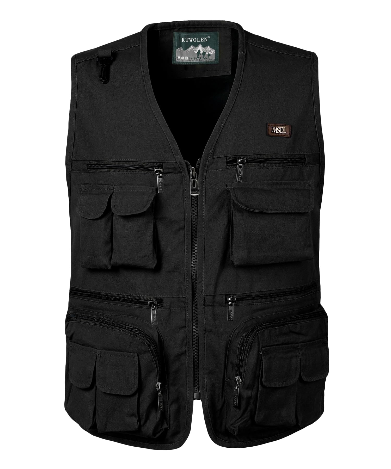 Gilet da Pesca da Uomo Multitasche Giubbino da Lavoro con Zip Gilet da Caccia Fotografo Sport Giacca Senza Maniche