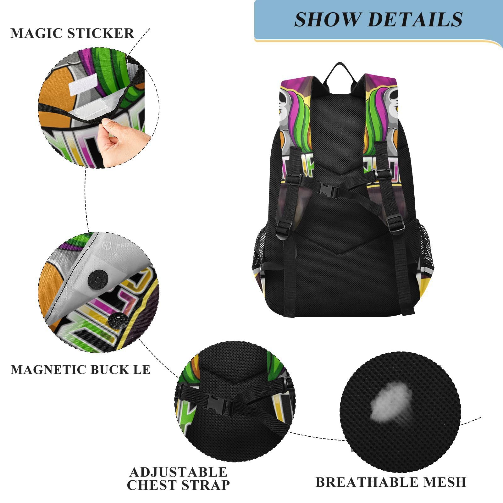 Adorable Unicornio Bebé Caballo Animal Mochila Para Niños Niñas Escolar Mochilas Grande Reflectante Bolso de Escuela De Viaje Mujeres Hombres