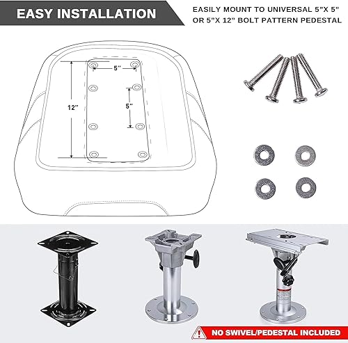Miniatura 5 de NORTHCAPTAIN Asiento de barco Pontón Asiento de cubo capitán con funda de asiento de barco