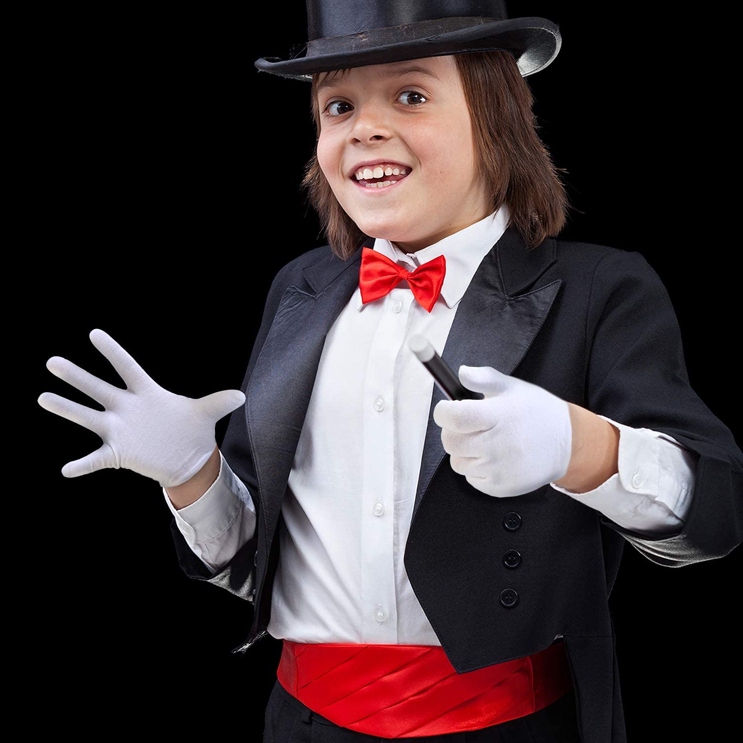 8 Paia Guanti Di Cotone Bianco Per Bambini - Morbidi E Traspiranti Per Costumi E Occasioni Formali - Foto 7