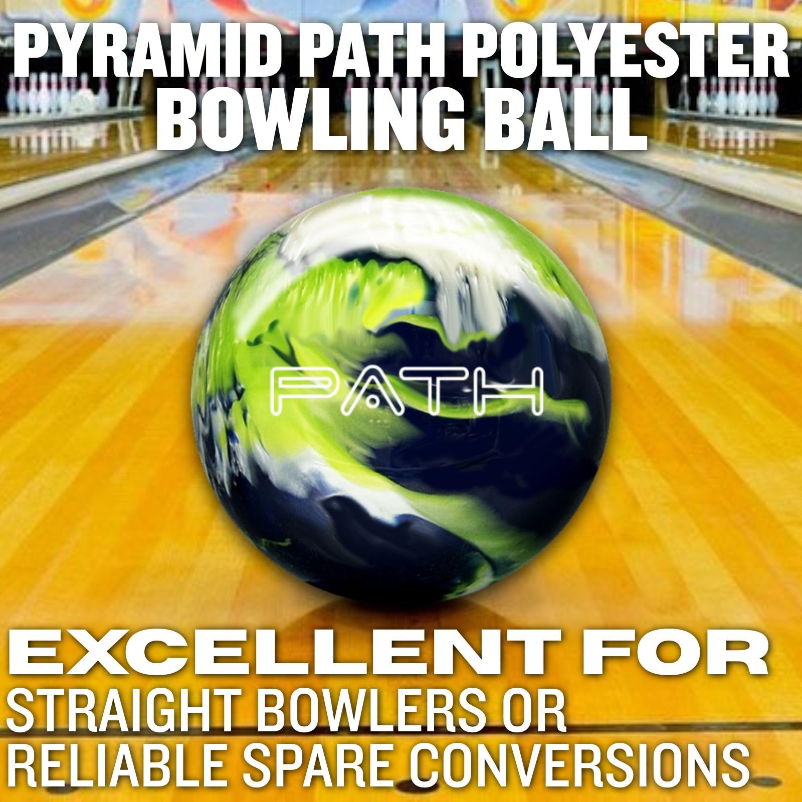 Pyramid Path Bowlingball aus Polyester, anpassbar mit Bohroptionen