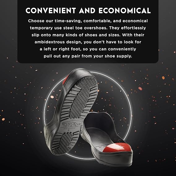 STLFLX - ToeGUARDZTM Steel Toe Overshoes, Temporary Use Steel Toe Covers Alternative, CSA Z334 Approved Safety Overshoes with Steel Toe Cap & Thermoplastic Rubber, Ambidextrous, Slip Resisting, XXL