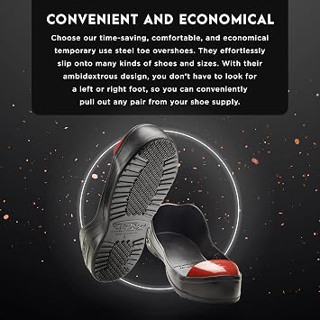 STLFLX - ToeGUARDZTM Steel Toe Overshoes, Temporary Use Steel Toe Covers Alternative, CSA Z334 Approved Safety Overshoes with Steel Toe Cap & Thermoplastic Rubber, Ambidextrous, Slip Resisting, XXL