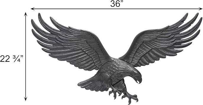 Whitehall Products Decorative Wall Eagle, 36-Inch, Black