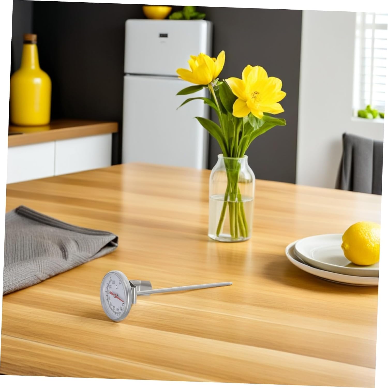 Deep Fry Thermometer Stainless Steel with Pot Clip for Kitchen