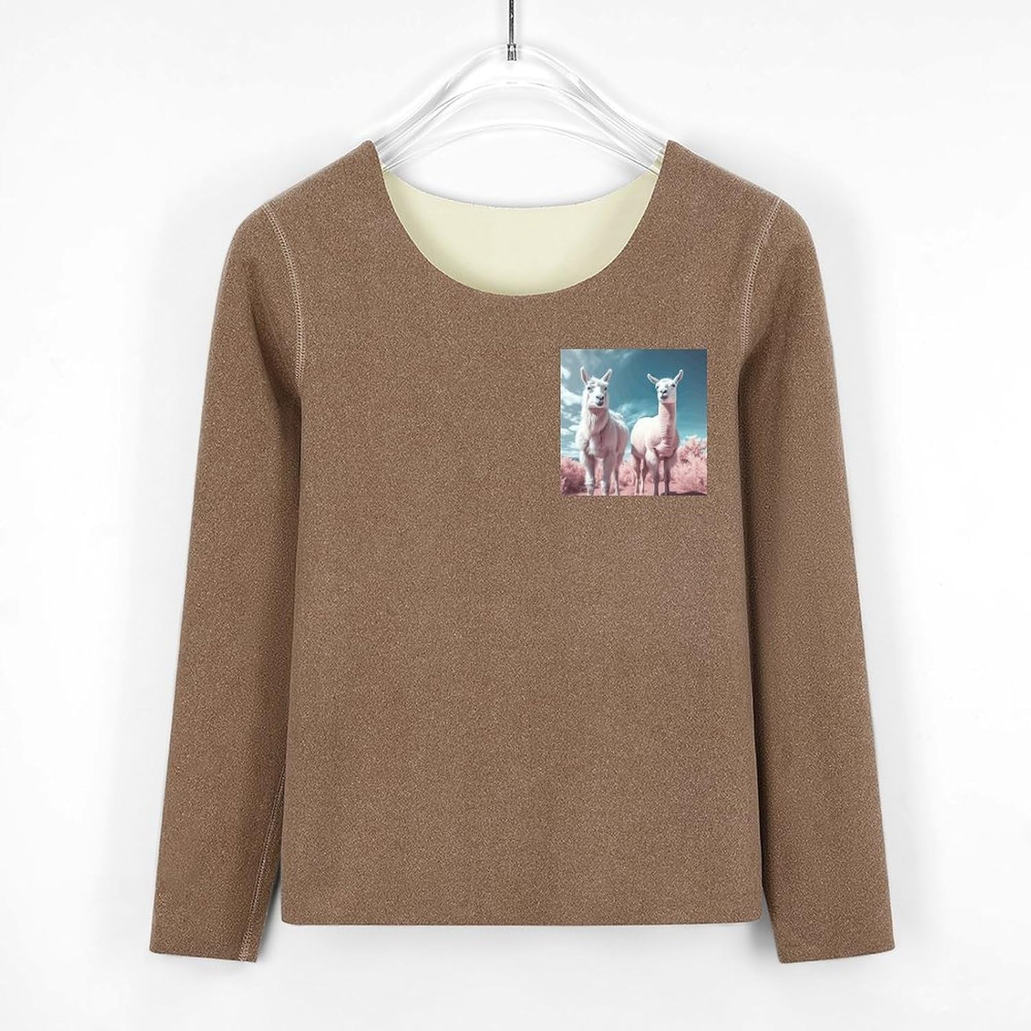 Women's Fleece Lined Thermal Set - Cold Weather Long Johns Ultra-Soft Alpacas Together Printed Base Layer