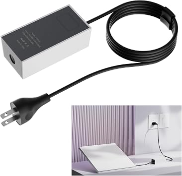 Starlink Mini Power Supply, 60W Starlink Mini Power Adapter AC Charger Wall Plug Steady 30V/2A with 1.8M Extension Cable Compatible with 150FT DC Power Cable