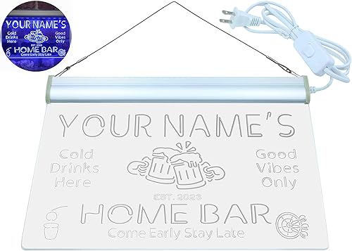 Miniatura 9 de ADVPRO Letrero de neón LED de un solo color personalizado para el hogar, bar, cerveza, año establecido, 16 x 12 pulgadas, st4s43-p11-tm-b