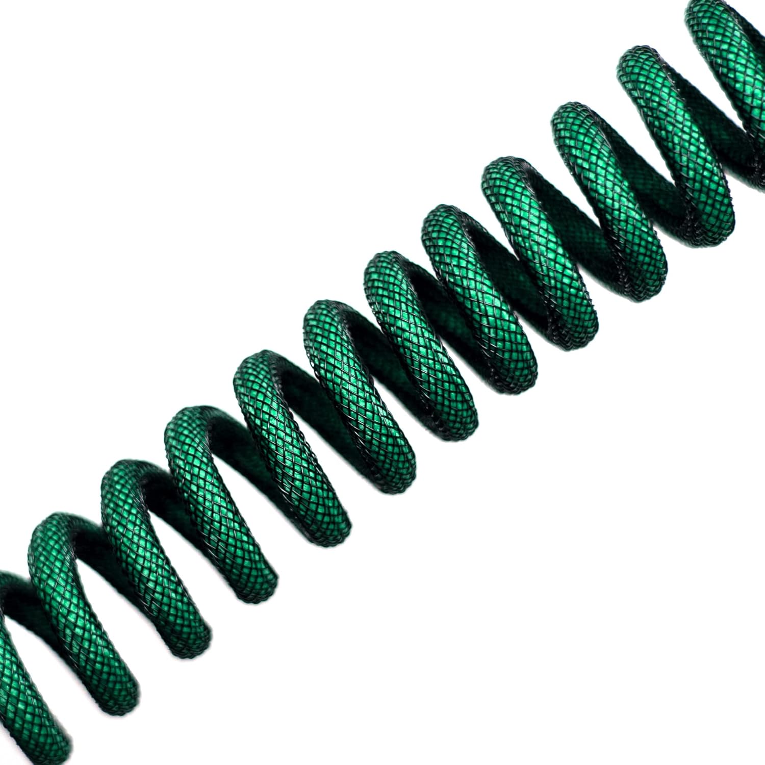 Formulamod USB C Coiled Keyboard Cable for Mechanical Keyboard, Coiled USB AviatorCable, Pro Double Sleeved Cable with Organizer Zipper Box (Green)