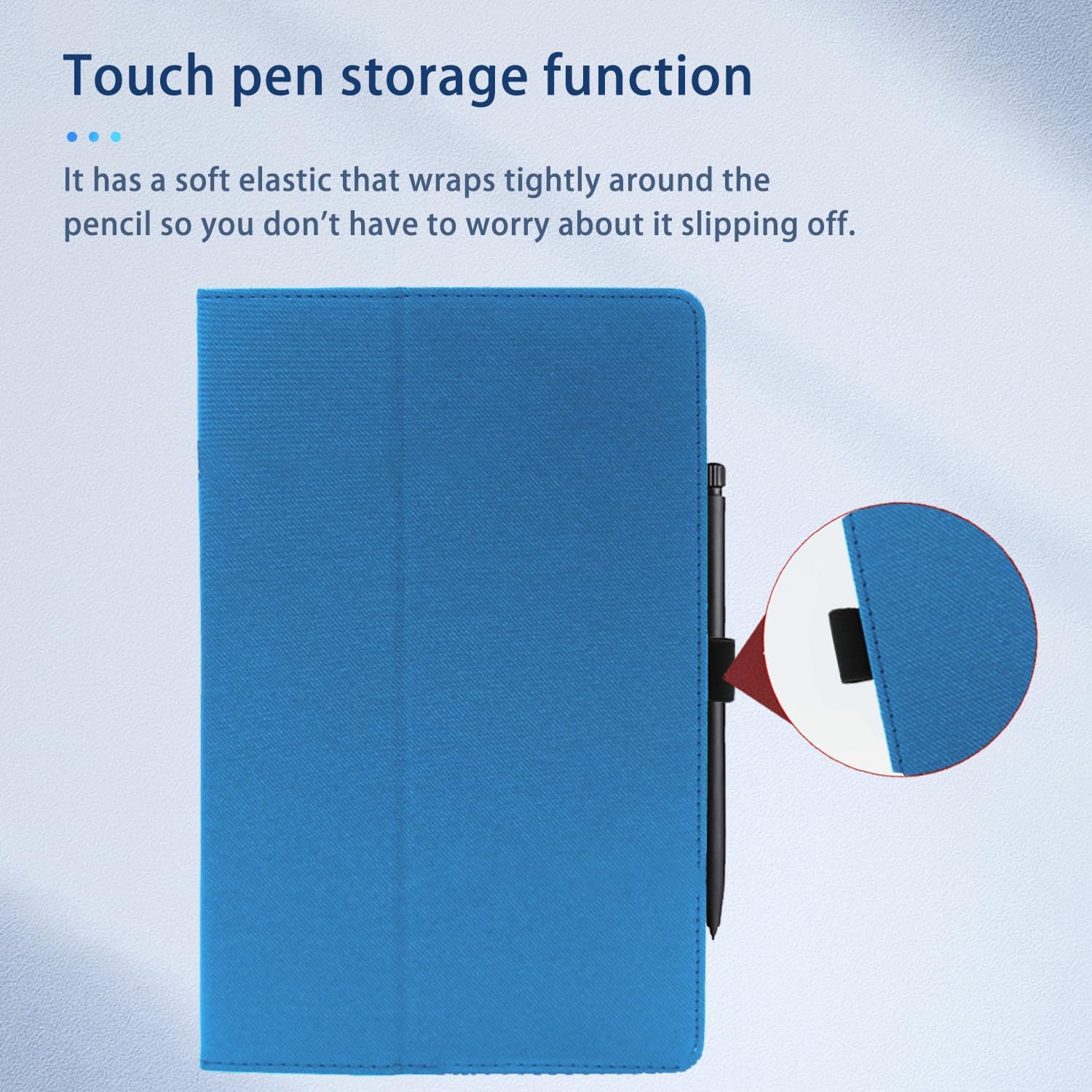 Case for TABWEE T20 10inch Tablet,NOUKAJU Tablet Case,Cover with Pencil Holder and Wrist Strap,Folding Stand,Protection Cover for ATMPC A10(Blue) image 5