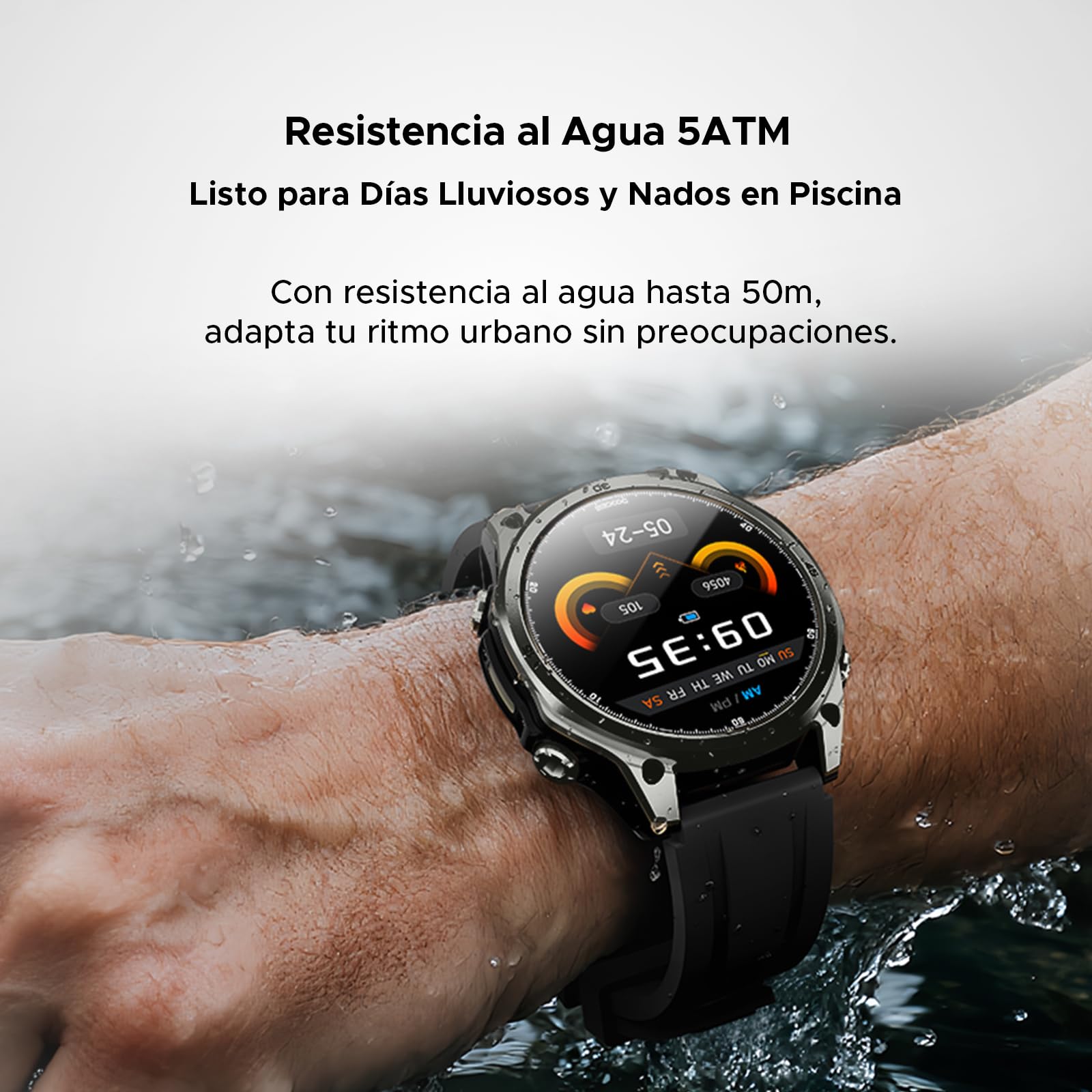 Anywise W1 AI Smartwatch Uomo,GPS Dual-Band Integrato,5ATM Impermeabile Militare Smart Watch,1.43" AMOLED Fitness Tracker Per Android iOS,170+Sports Modes,Answer/Make Call/12 Days Battery