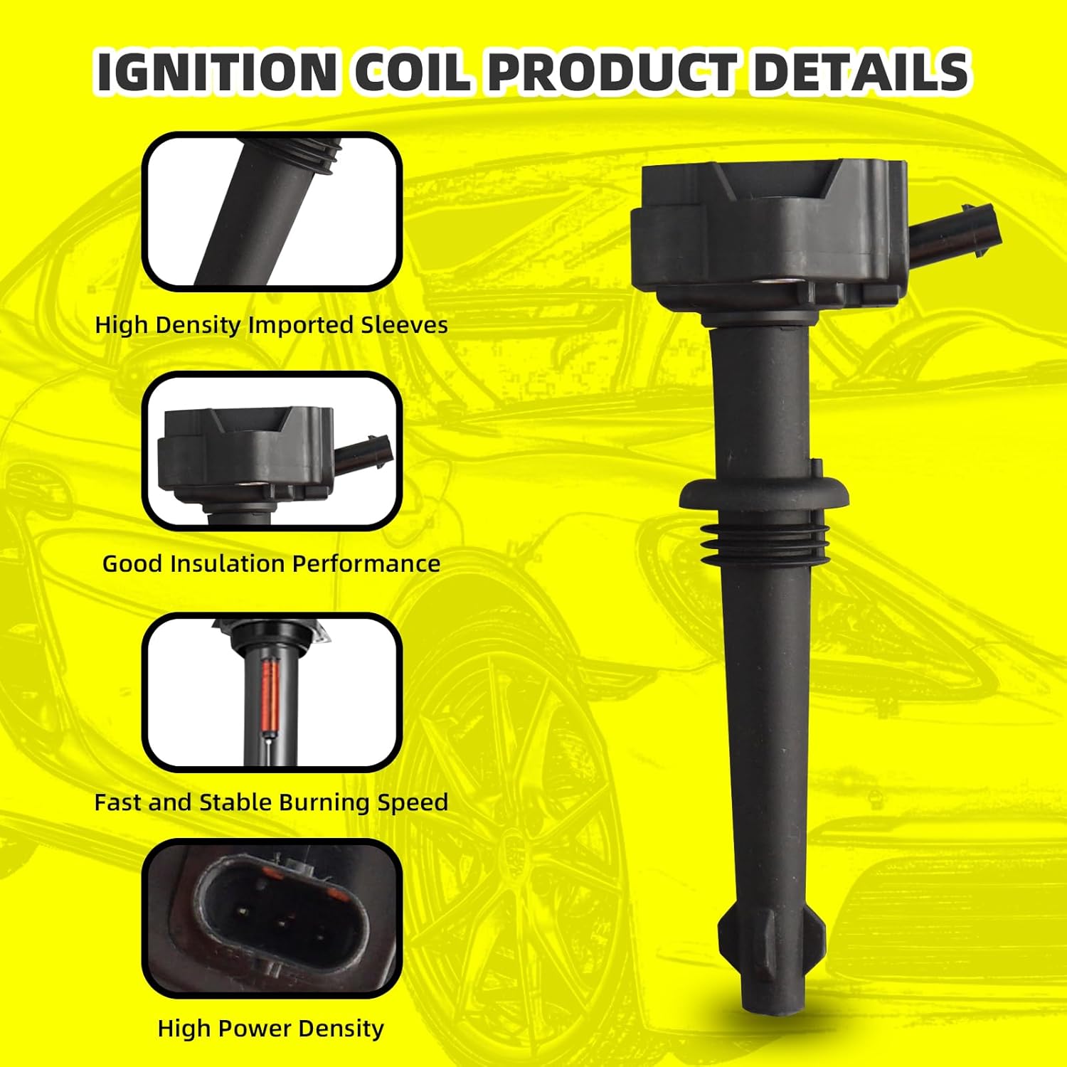 Set of 8 Ignition Coils Pack LR010687 UF618 & 8 PCS Iridium Spark Plugs Compatible with Land Rover LR4 Range Rover Sport Jaguar XF XFR XJ XK XKR XKR-S 2010 2011 2012 2013 5.0L V8