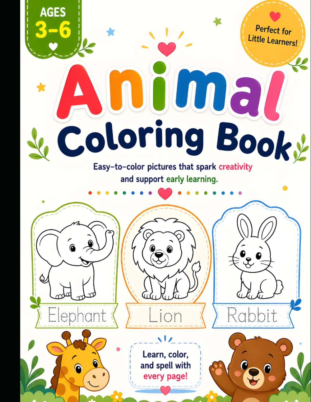 Animal coloring Book: Fun animal coloring book (Ages 3 to 6)