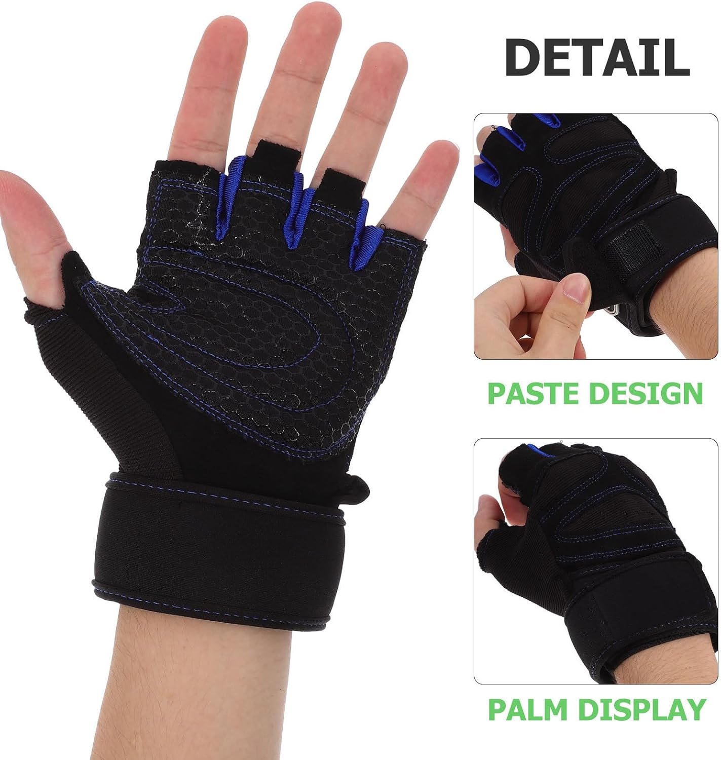 TOYANDONA Compression Workout Gloves for Women and Men with Wrist Belt for Improved Stability and Grip, Fingerless Spandex Gloves for Arthritis, Carpal Tunnel, and Outdoor Sports