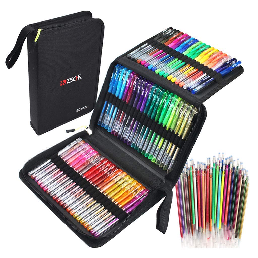 Lot de 121 stylos gel à paillettes multicolores pour croquis, dessin, écriture
