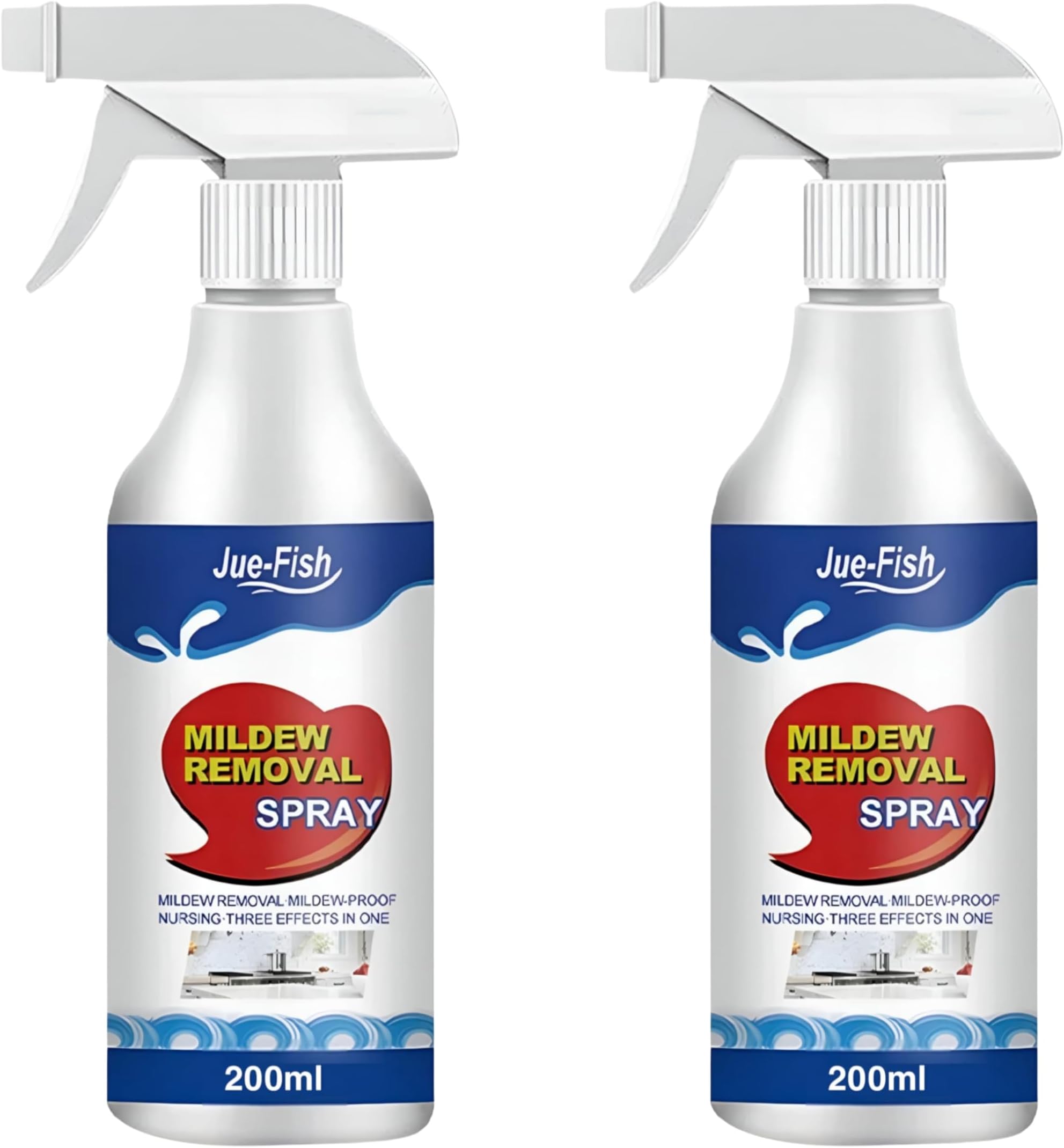 ShineBrew Mold Remover Spray, Mould and Mildew Cleaner for Floors Tiles Roofs Walls Stain Removal Spray, Multi Purpose Powerful Descaling Cleaning Agent for Kitchen, Each 200ml+200ml, Pack of 2