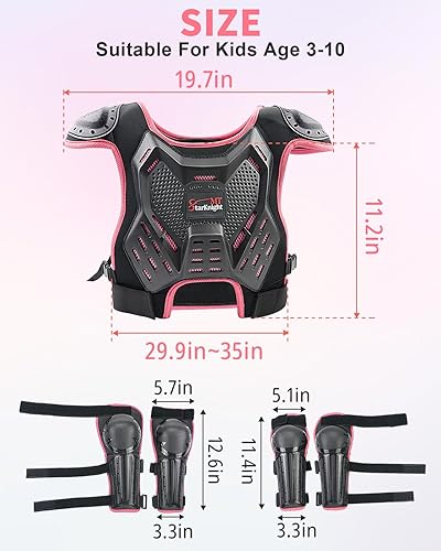 Miniatura 52 de StarknightMT - Equipo de protección de motocross para niños y niñas, equipo de protección para montar en motocicleta, traje de motocross, protector