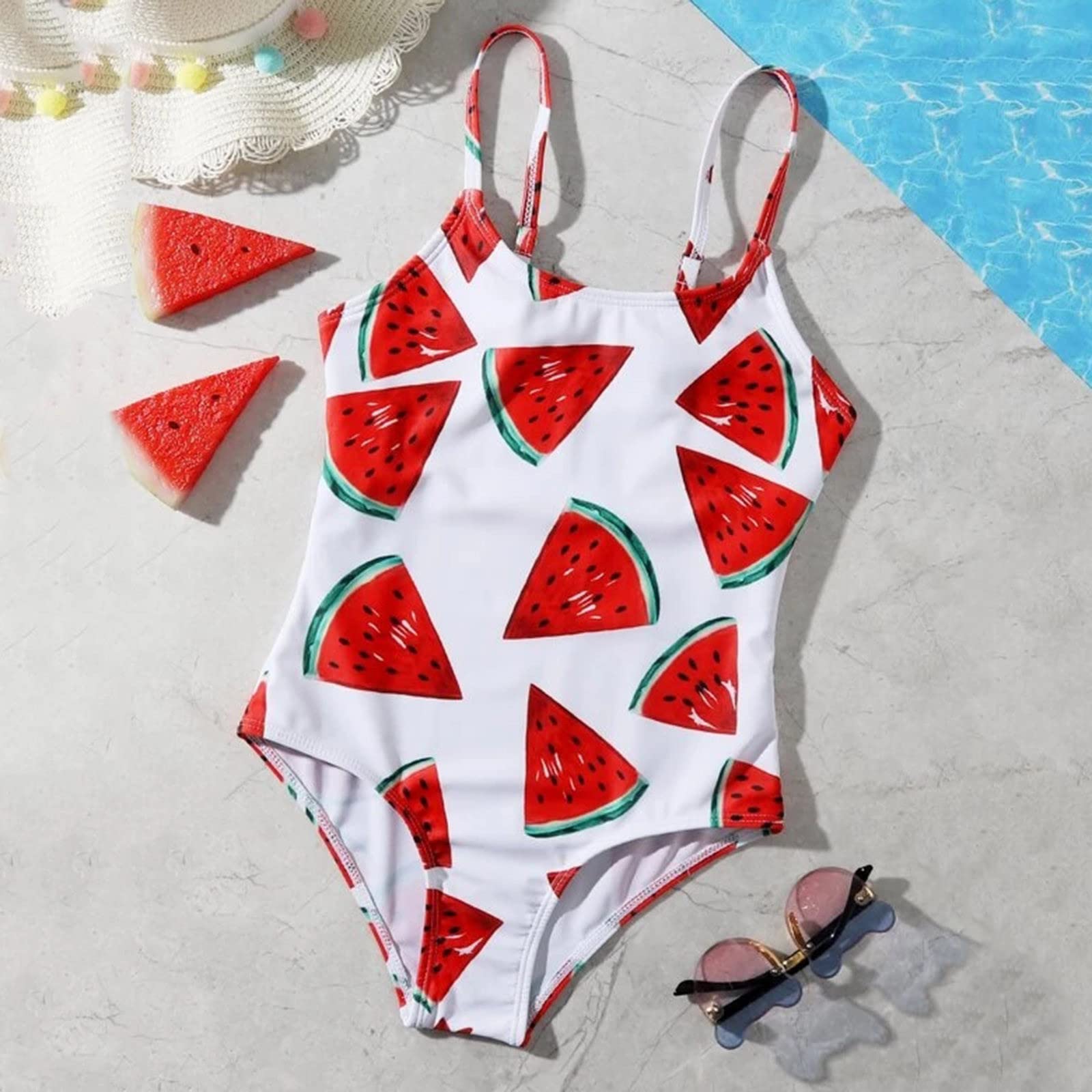 Traje de baño niña bikini estampado flores sandía playa