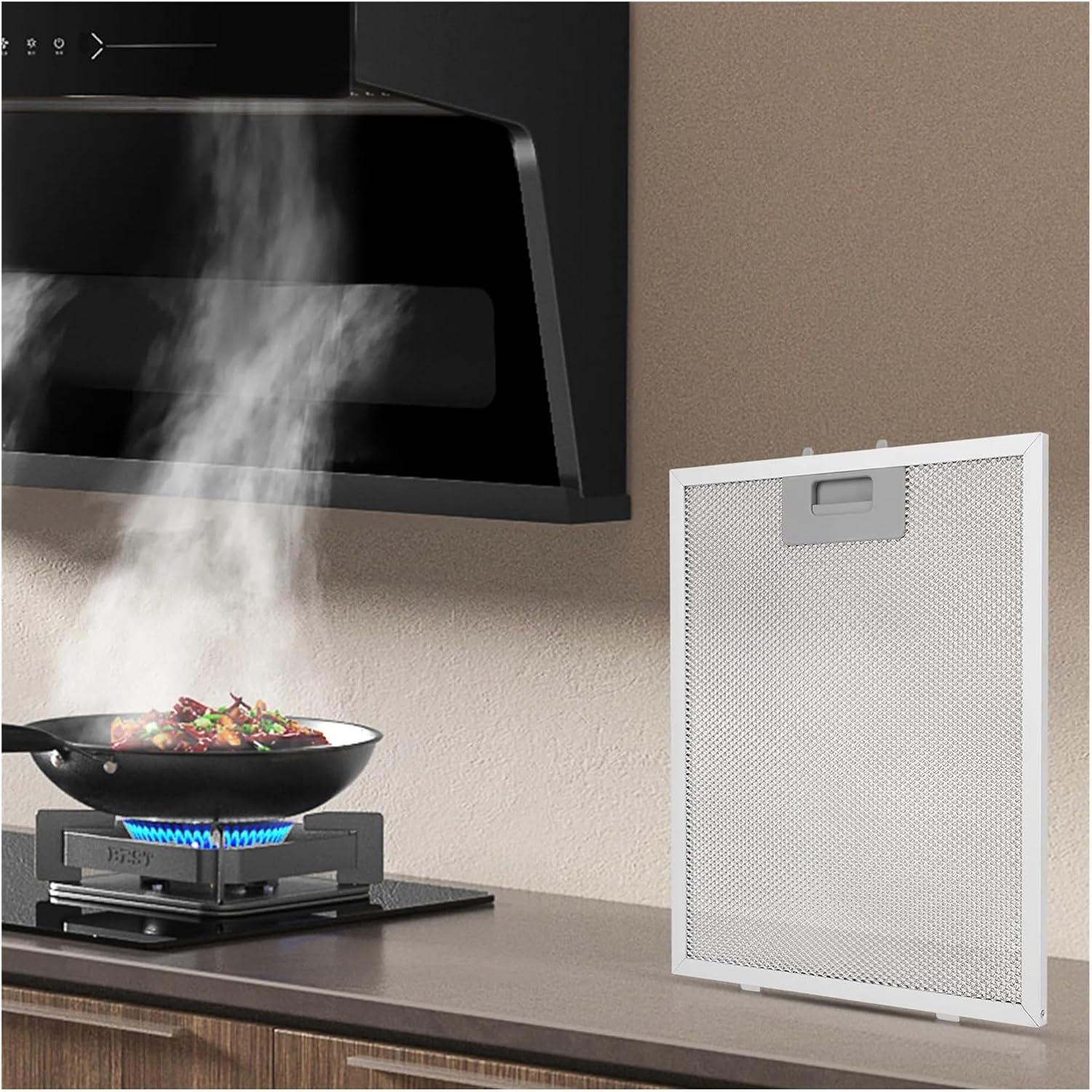 2PCS Aluminum Range Hood Filters 320x260mm Metal Mesh Extractor Vent Filter Kitchens Hoods Oil Filter Range Hood Accessories
