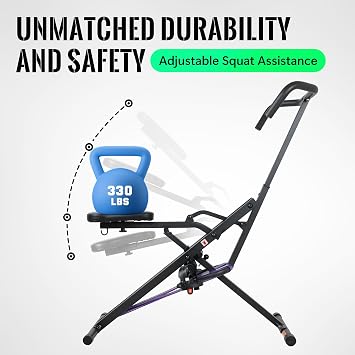 Leikefitness Squat Assist Trainer for Leg Fitness Machine for Home Gym Squat Machine, 2 in 1 Ride & Rowing Machine for Botty Glutes Butt Thighs, Black