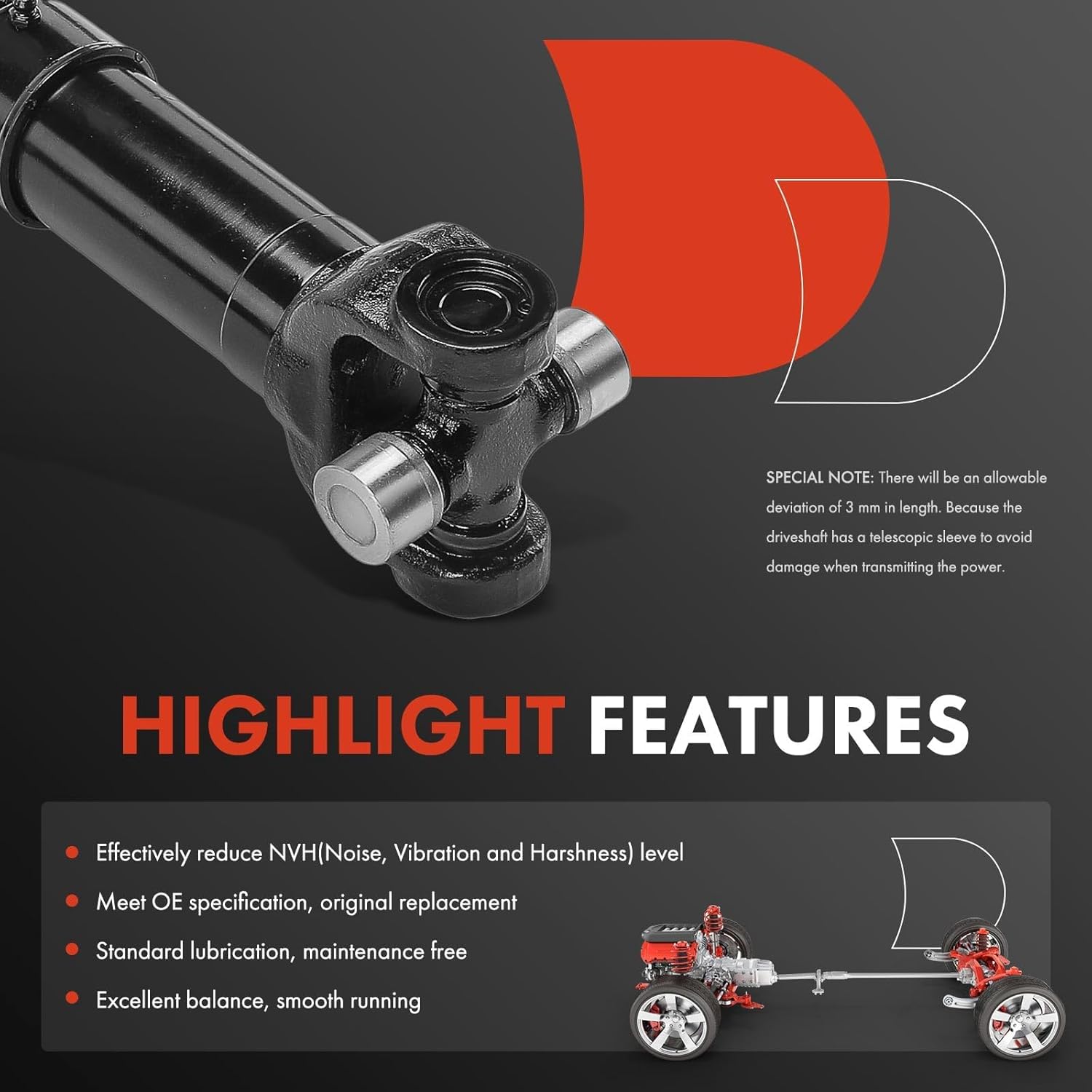 A-Premium Front Complete Drive Shaft Prop Shaft Driveshaft Assembly Compatible with Jeep J10 1978-1979, J-100 1971, J20 1978-1979, J-2500 1971-1973, J-2600 1972-1973, Wagoneer 1971-1973/1978-1979