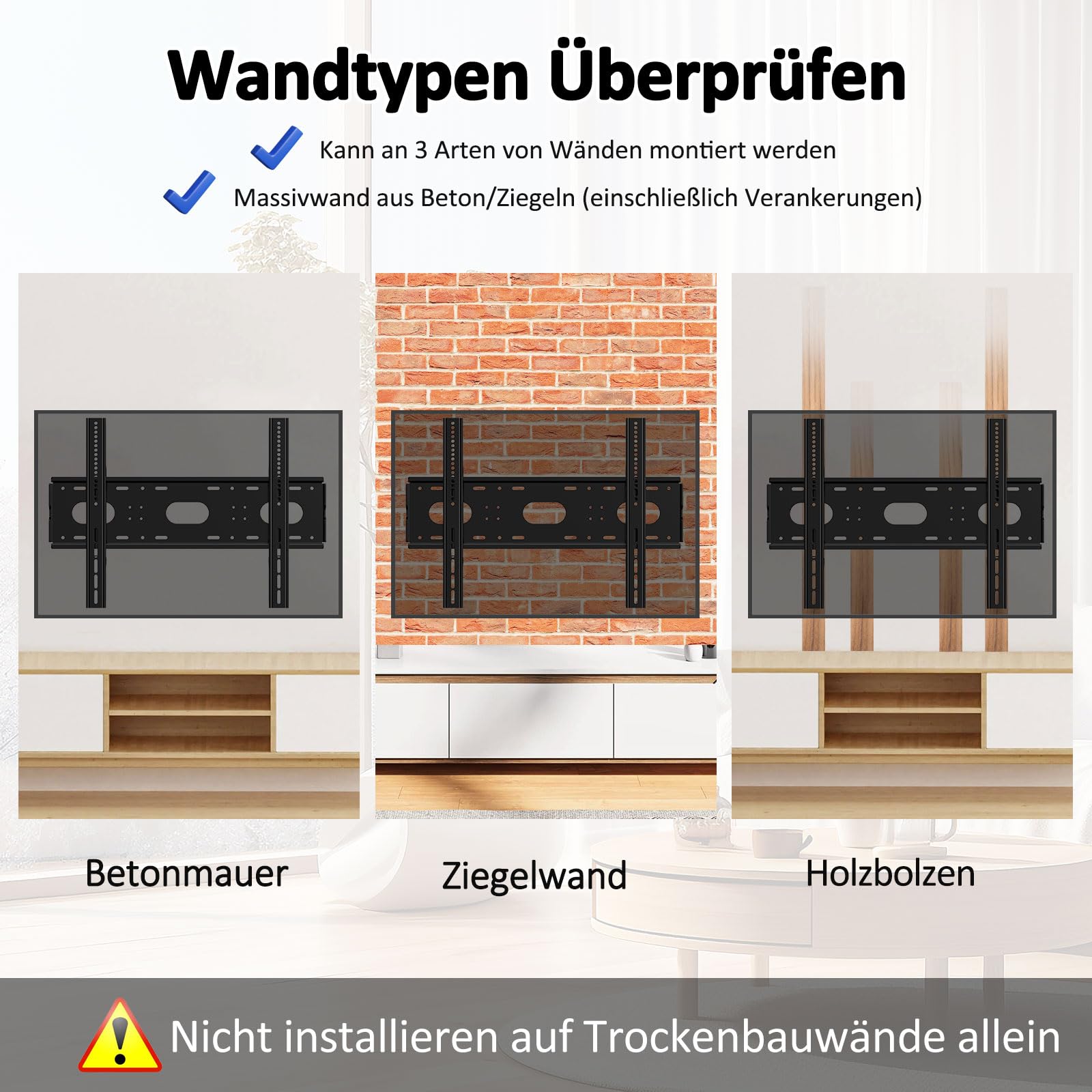 Soporte de pared inclinable para televisores de 42 a 90 pulgadas, LCD LED o monitor de hasta 100 kg, VESA máx. 750 x 500 mm, ultra fino, pesado, soporte de pared para TV