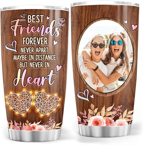 TheUnifury - Vaso personalizado para mejor amiga, copa para hermana del alma, vaso de acero inoxidable de 20 onzas, regalos no biológicos para