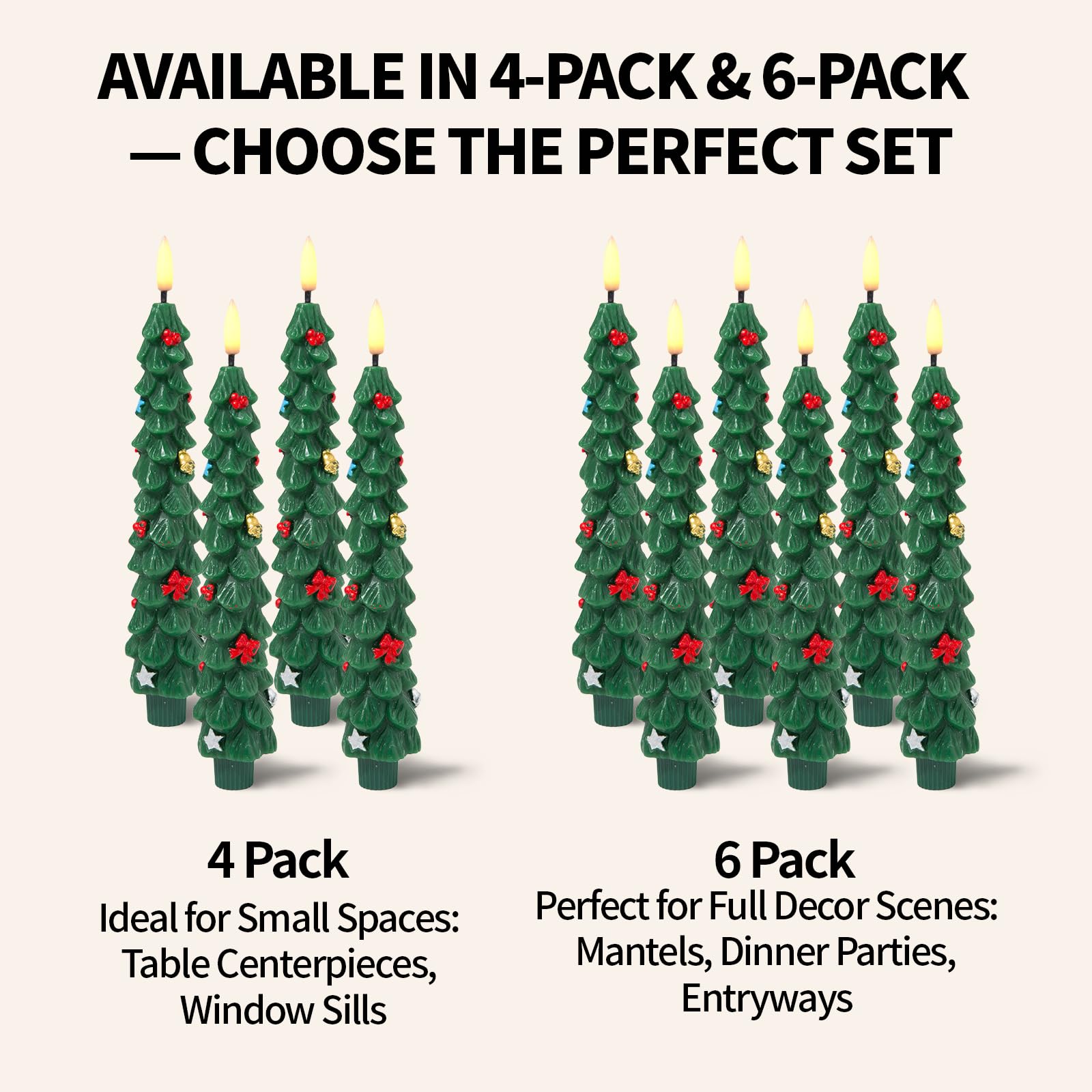 Yongmao Christmas Tree Shaped Flickering Flameless Candles Yongmao Christmas Tree Shaped Flickering Flameless Candles