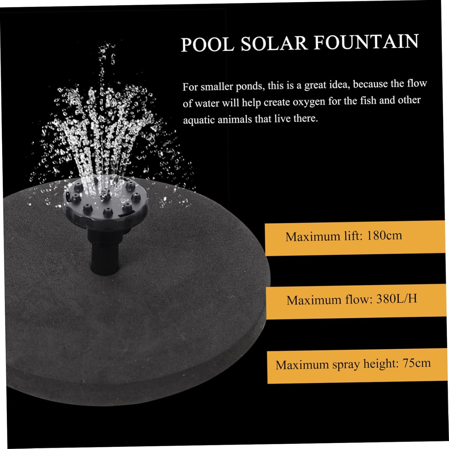 HEMOTON 1set Solar Fountain Pump Kit Solar Water Pump for Garden and Bird Bath Nozzle Easy to Install Outdoor Fountain for Beautiful Landscapes